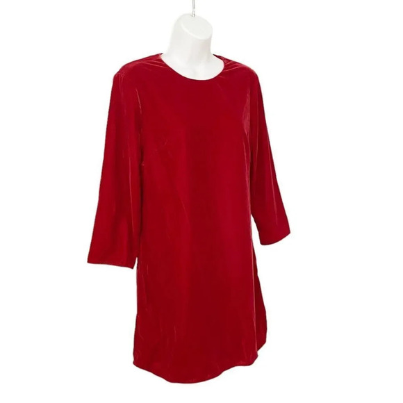 NWT & Other Stories Red Velvet A-Line Open Back Mini Party Dress size 2 - Picture 3 of 9